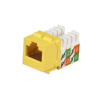 Blackbox Yellow CAT5e Unshielded Keystone Jack