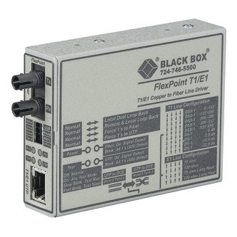 Blackbox MGD T1/E1 MED CONV T1/E1 COP to SM Fiber