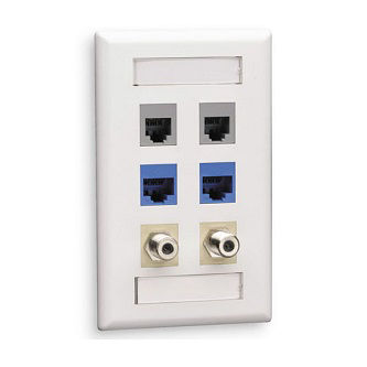 Blackbox 6-port Office White Single-Gang Keystone
