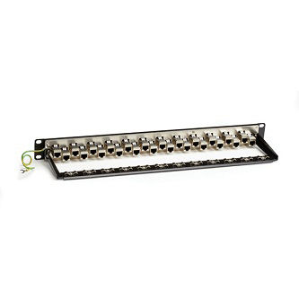 Blackbox 24PT 1U CAT6A STG FD-THRU PATCH PNL SHL