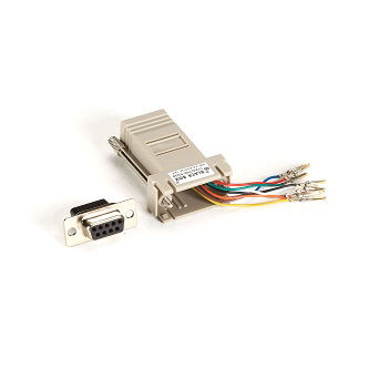 Blackbox MODULAR ADAPTER DB9-F TO RJ45-F THMB GY