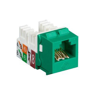 Blackbox 25-PK GREEN UNSHL CAT6 KYST JACK 110 PD