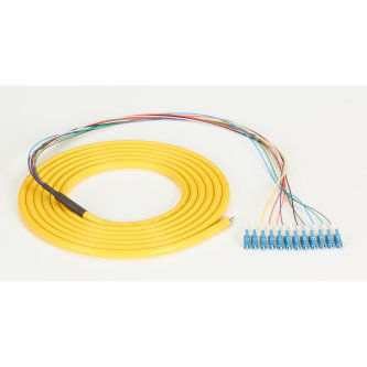 Blackbox OS2 SM FBR PIGTAIL 12STR OFNR LC YL 3M