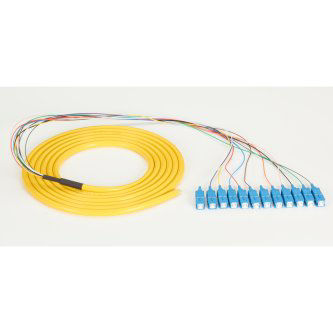 Blackbox OS2 SM FBR PIGTAIL 12STR OFNR SC YL 3M