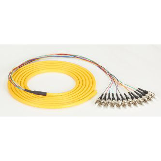 Blackbox OS2 SM FBR PIGTAIL 12STR OFNR ST YL 3M