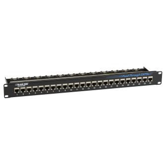Blackbox CAT5E FD-THRU PATCH PANEL 1U SHL 24PT