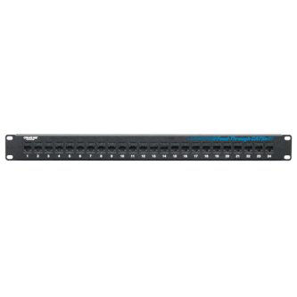 Blackbox CAT5E FD-THRU PATCH PANEL 1U UNSHL 24PT