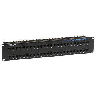 Blackbox CAT5E FD-THRU PATCH PANEL 2U UNSHL 48PT
