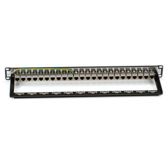 Blackbox CAT6 PATCH PANEL FD-THRU 1U SHL 24PT