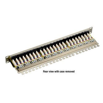 Blackbox 1U 24PT CAT6 SHIELDED PATCH PANEL