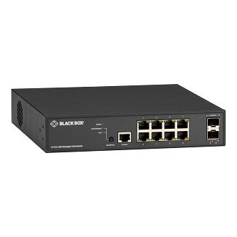Blackbox MGD PoE+ Switch - (8) 10/100/1000 RJ45