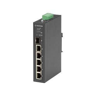 Blackbox EX SW 4-10/100 RJ45 POE+ 1-RJ45 1-SFP