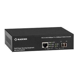 Blackbox GB ETH POE MED CNV COP 1000MB MM .3KM LC