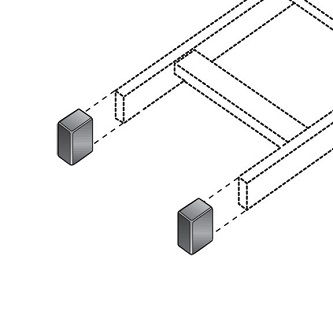 Blackbox LADDER RACK END CAP KIT - (2) CAPS
