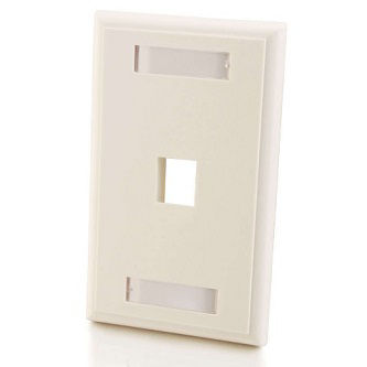 CablesToGo 1-PORT KEYSTONE WALLPLATE WHT