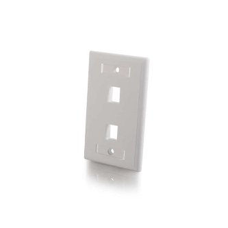 CablesToGo 2-PORT KEYSTONE WALLPLATE WHITE