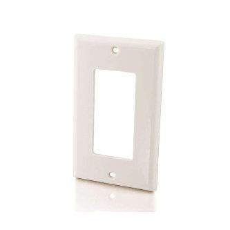 CablesToGo SINGLE GANG DECORA WALLPLATE WHT