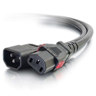 CablesToGo 3ft Locking C14 to C13 10A 250V Black