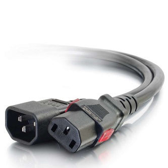 CablesToGo 10ft Locking C14 to C13 10A 250V Black