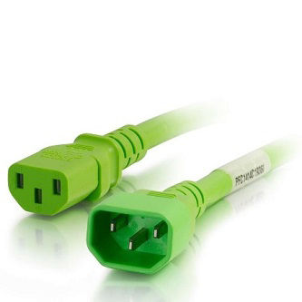 CablesToGo 1FT C14 TO C13 18/3 SJT GREEN