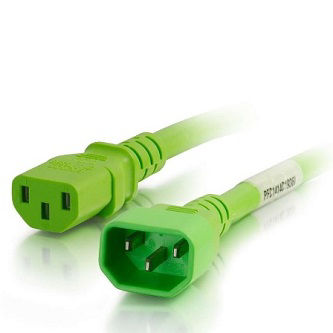 CablesToGo 2FT C14 TO C13 18/3 SJT GREEN