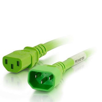 CablesToGo 3FT C14 TO C13 18/3 SJT GREEN