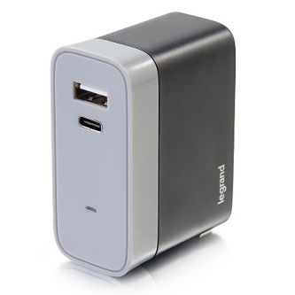 CablesToGo 2-Port USB-C  USB-A Wall Charger, 5.4A