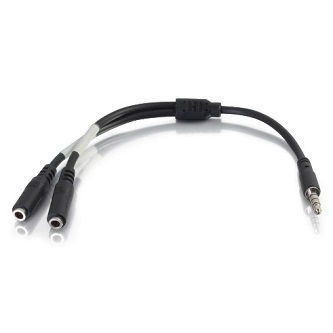 CablesToGo 6inch 4pin 3.5mm M to dual 3.5mm F
