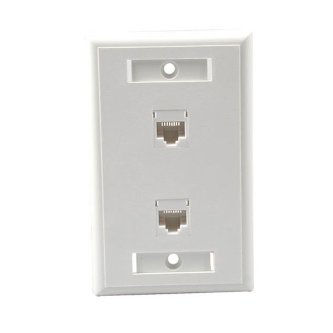 CablesToGo DUAL CAT5E CONFIGURD WALLPLATEWHITE
