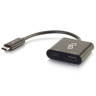 CablesToGo USB-C to HDMI and USB-C Charging Black