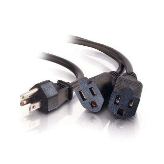 CablesToGo 18IN 16 AWG 1-2 POWER CORD SPLITTER