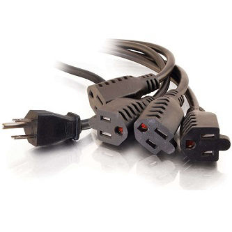 CablesToGo 1.5ft 1 TO 4 POWER CORD SPLITTER