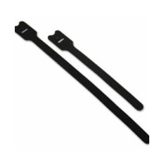 CablesToGo 8in screw-mount hook & loop ties - 10pk