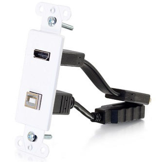 CablesToGo Decora HDMI/USB Dongle F/F WP White