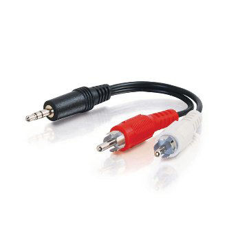 CablesToGo 3ft 3.5mm Stereo M to (2) RCAMale