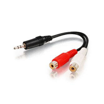 CablesToGo 3.5MM STEREO MALE TO 2 RCA FEMALE Y CABL
