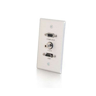 CablesToGo HDMI+VGA+3.5mm Aluminum Wall Plate