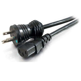 CablesToGo 8ft 16AWG HSPTLPC COILED, 5-15P-C13 BK