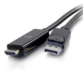 CablesToGo 6ft DisplayPort to HDMI Cable 4K Black