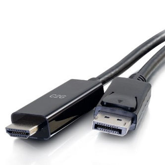 CablesToGo 10ft DisplayPort to HDMI Cable 4K Black