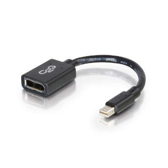 CablesToGo 6IN Displayport M to F Adapter - Black
