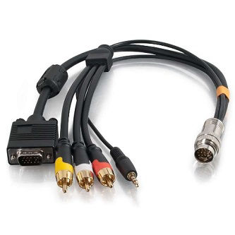 CablesToGo RR HD15+3.5+3RCA FLYING LEAD 3FT