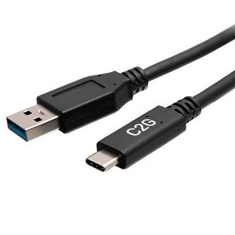 CablesToGo 6in USB 3.0 USB-C TO USB-A M/M BLK