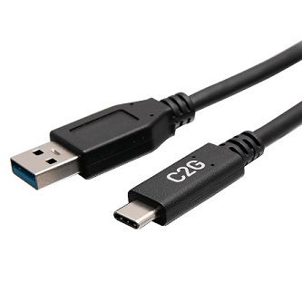 CablesToGo 1ft USB 3.0 USB-C TO USB-A M/M BLK