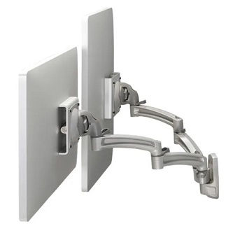 Chief K2 WALL MNT DUAL DISP DUAL 2L ARMS, SLV