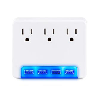CyberPower 3 AC OUTLET WALL TAP 125V,4 USB 3.4A POR