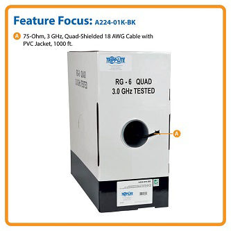 Eaton 1000ft RG6/U Quad Shield CMR R