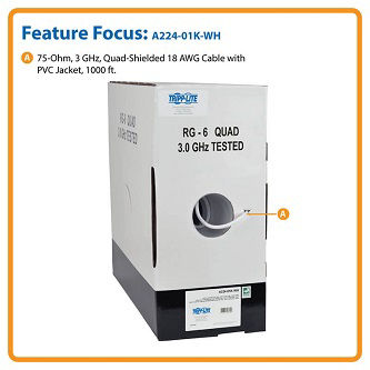 Eaton 1000ft RG6/U Quad Shield CMR R