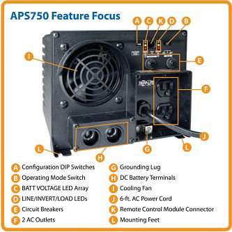 Eaton 750W 12V DC to AC Inver w/Auto