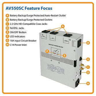Eaton UPS 550VA A/V Backup Power Blo